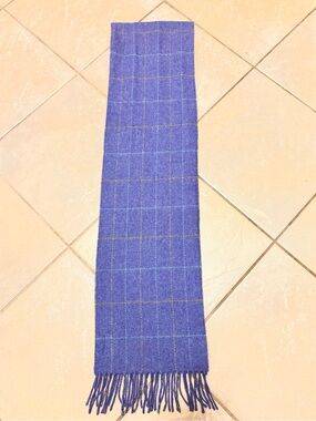 Avoca Handweavers Purple Windowpane Wool Scarf